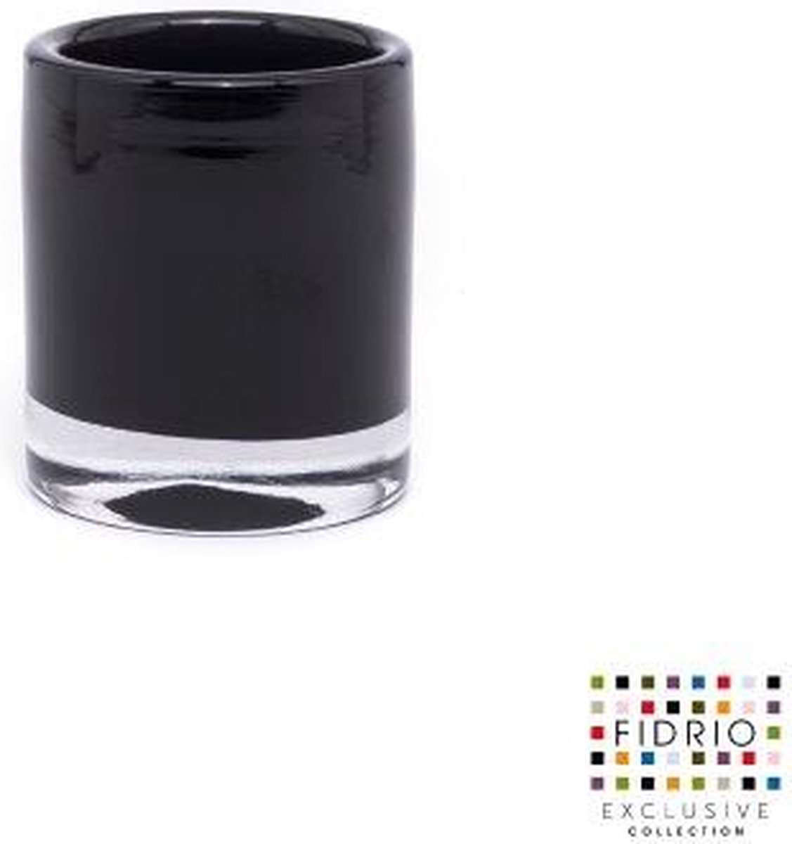 Fidrio Design Cilinder SMALL BLACK glas mondgeblazen