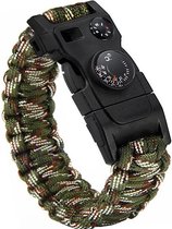 14 in 1 Paracord Survival Armband I 14 Fuscties I Multitool I  Extra Sterk I Camouflage