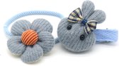 Haaraccessoires Kinderen - Konijn en Bloem - 2 Stuks - Blauw