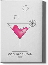 Walljar - Cosmopolitan Cocktail - Muurdecoratie - Canvas schilderij