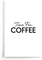 Walljar - Time For Coffee - Zwart wit poster