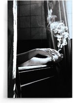Walljar - Smoking In The Bathtub - Zwart wit poster