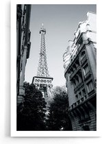 Walljar - See Through Eiffel Tower - Zwart wit poster