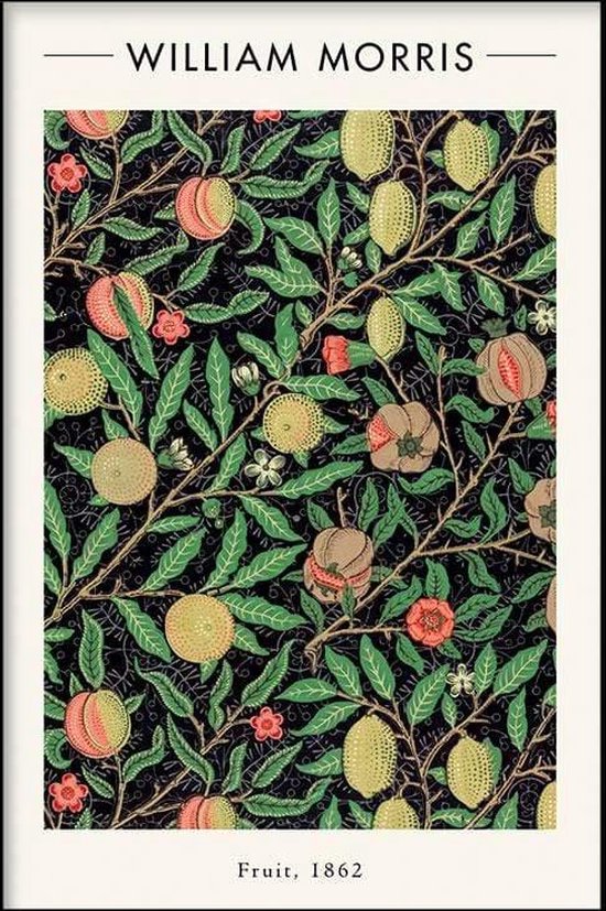 Walljar - William Morris - Fruit - Muurdecoratie - Poster met lijst