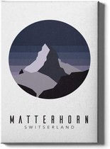 Walljar - Matterhorn Switserland Night III - Muurdecoratie - Canvas schilderij