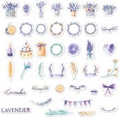 Washi Stickers Lavendel - 40 Stickers - Thema Lavendel En Paars - Bullet Journal - Scrapbooking - Agenda Stickers - Decoratie Sticker