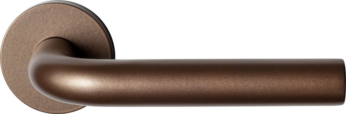 GPF1000.A2-00 Aka deurkruk op ronde rozet Bronze blend, 50x8mm
