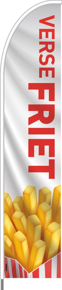 Beachflag - Verse Friet - Vlag + Hengelsysteem + Draagtas - Actievlag.nl