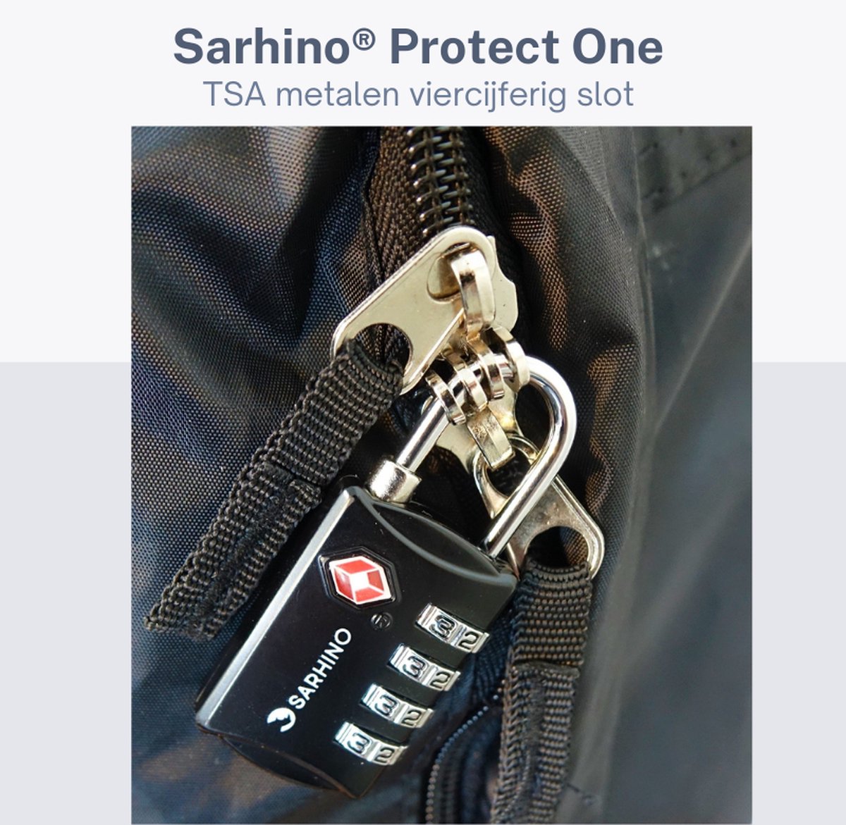 Protect One TSA slot cijfercode viercijfers - kofferslot - zwart - Sarhino