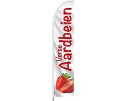Beachflag - Verse Aardbeien - Vlag + Hengelsysteem + Draagtas - Actievlag.nl
