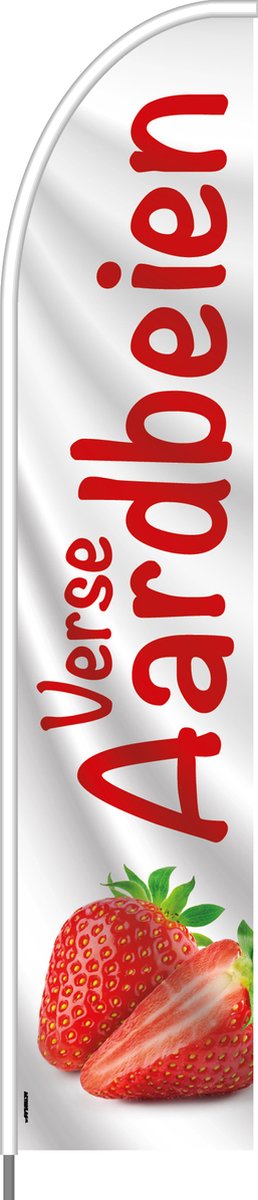 Beachflag - Verse Aardbeien - Vlag + Hengelsysteem + Draagtas - Actievlag.nl