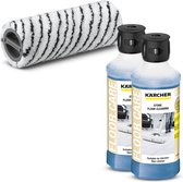 Kärcher Floor Cleaner Set d'accessoires Sols durs - 2 rouleaux microfibre STONE - 2x nettoyant sol RM 537