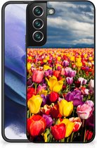 Telefoon Hoesje Geschikt voor Samsung Galaxy S22 Pro Hoesje met Zwarte rand Tulpen