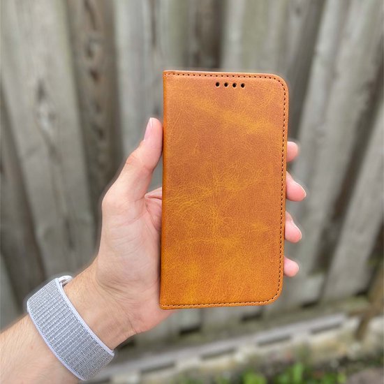 Coque iPhone Xr en Cuir Marron - Coque iPhone Xr en Cuir de Luxe avec Fermeture Magnétique Marron - Housse de Bookcase en Cuir Marron avec Porte-Cartes pour iPhone Xr - Smartphonica