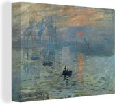Canvas Schilderij De rijzende zon - Schilderij van Claude Monet - 120x90 cm - Wanddecoratie