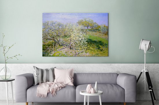 Tableau sur toile Pommiers en fleurs - Peinture de Claude Monet