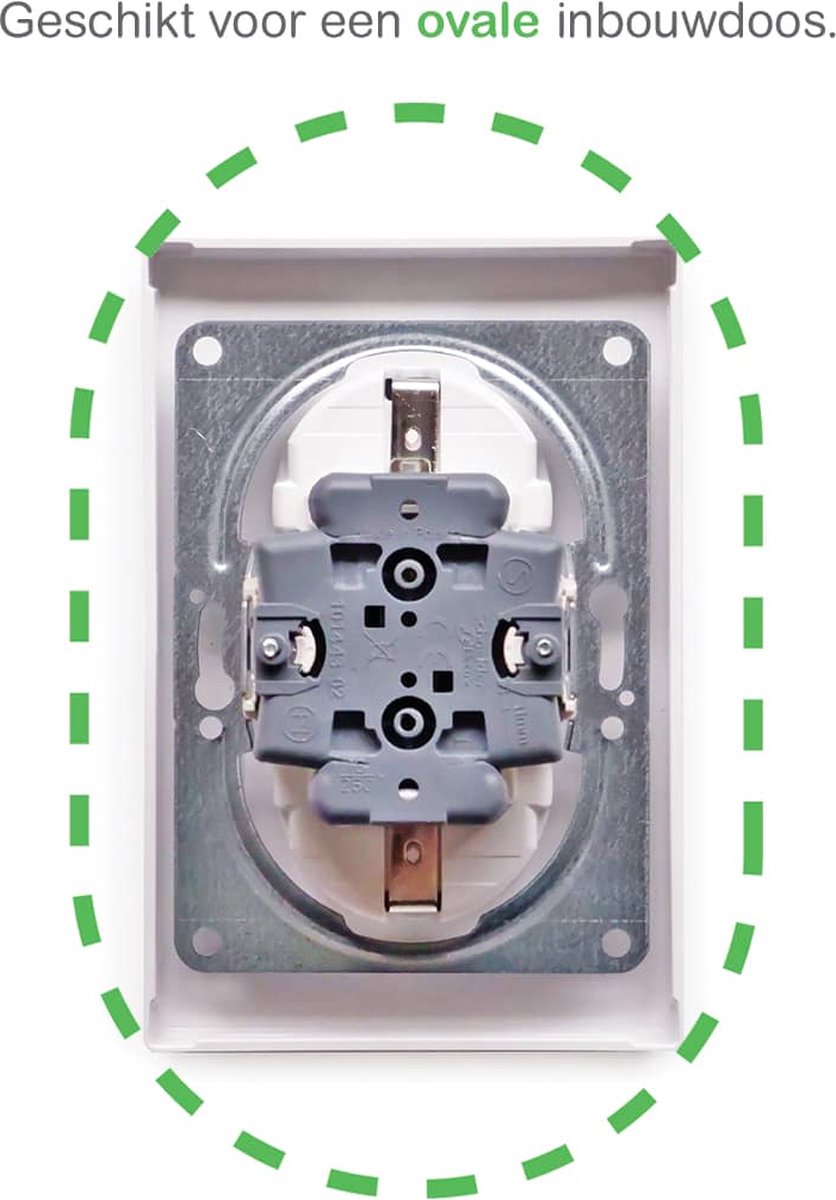Dubbel stopcontact - Inbouw - Randaarde - 2V - Verticaal - Beveiliging -  Actief Wit -... | bol.com