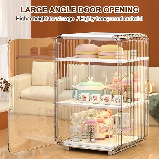 Flessen Droogrek - Organizer Stand Sterilisator - Baby Accessoires Organiseren - Stofdicht Vliegenbestendig Ontwerp - 31B x 17H cm - Wit — afbeelding 2