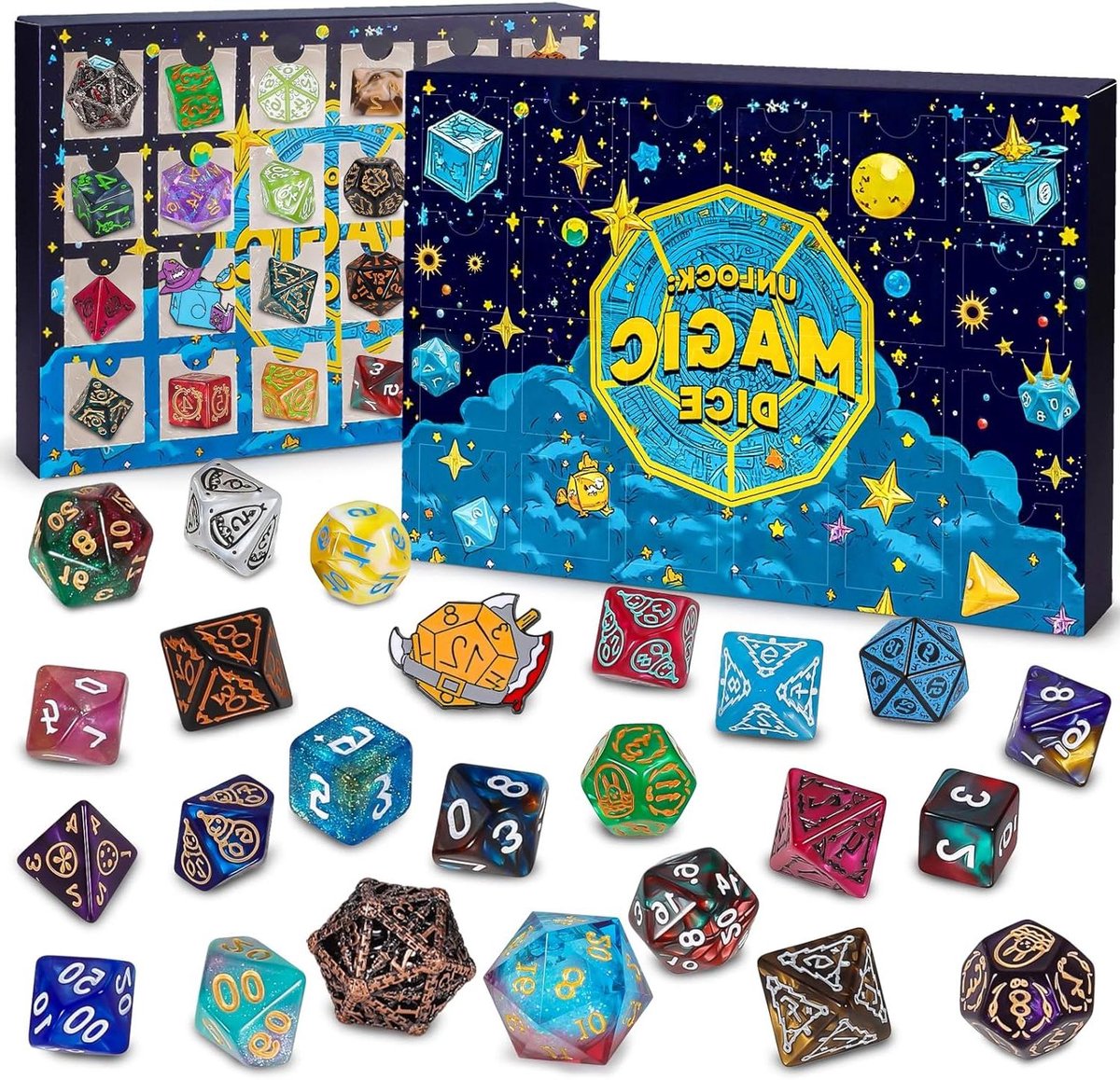 Veelzijdige Dobbelstenen - RPG Dobbelstenen Tabletop Kubussen - Spelavonden Organiseren - Willekeurige Kleur Selectie - 24 stuks - Meerdere Kleuren