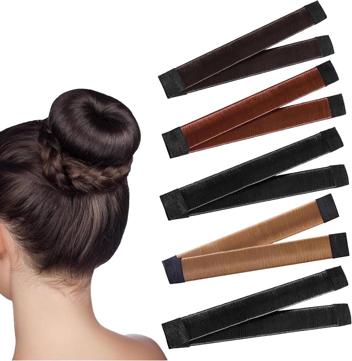 Haar Bun Maker - Haarbroodmaker Vlechthulp - Kapsels Creëren - Vijfkleurige Set - 5 stuks - Gekleurd