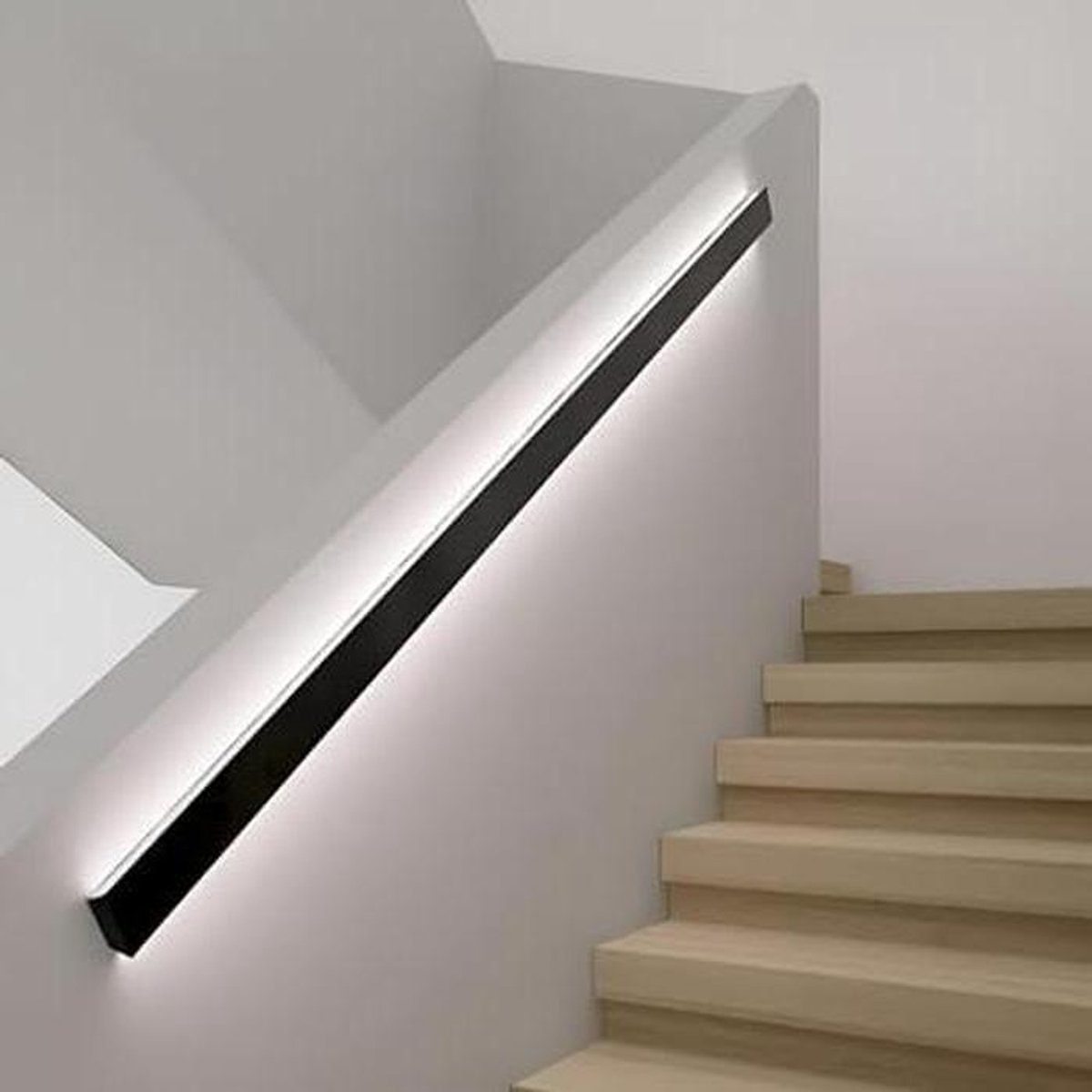 Trapleuning met LED - Verlichte trapleuning Trappenverlichting - Veiligheid verbeteren - Bewegingssensor - 1 meter - Zwart