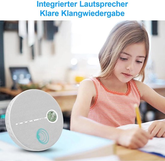 Draagbare cd-speler met luidspreker, Bluetooth, USB- en AUX-aansluitingen, oplaadbare batterij van 2000 mAh - compacte luidspreker, afmetingen 14,3 x 3 cm. — afbeelding 5