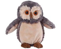 Uil knuffel pluche 18cm zacht speelgoed Take Me Home multi kleuren.