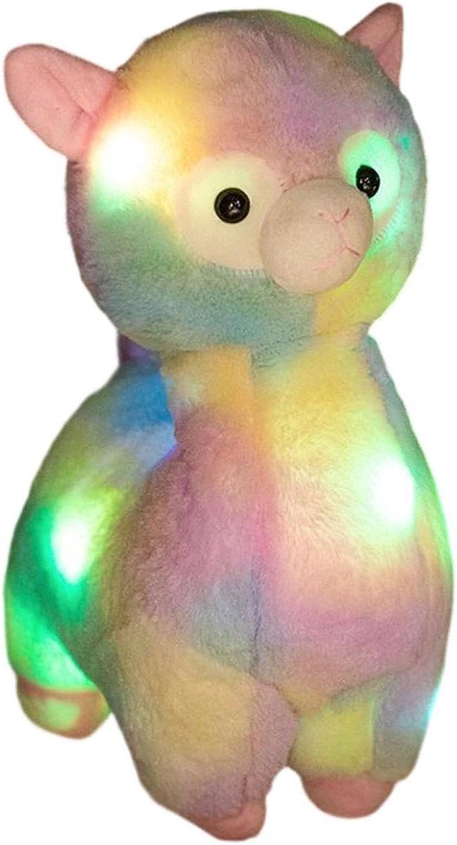 Oplichtend Knuffelbeest - Lichtgevend Alpaca - Kalmerend Speelgoed - Zachte Gloed - 35 cm - A