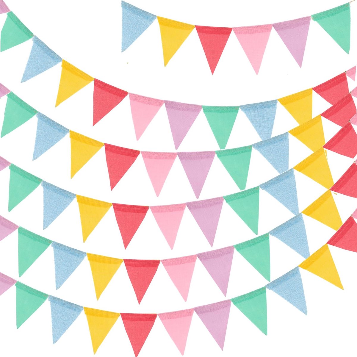 aladdien - Vlaggetjesslinger - Tuindecoratie - Weerbestendig - 20 Meter - Feestdecoratie - Kleurrijk - Geschikt voor Bruiloft en Verjaardag - 5 Stuks