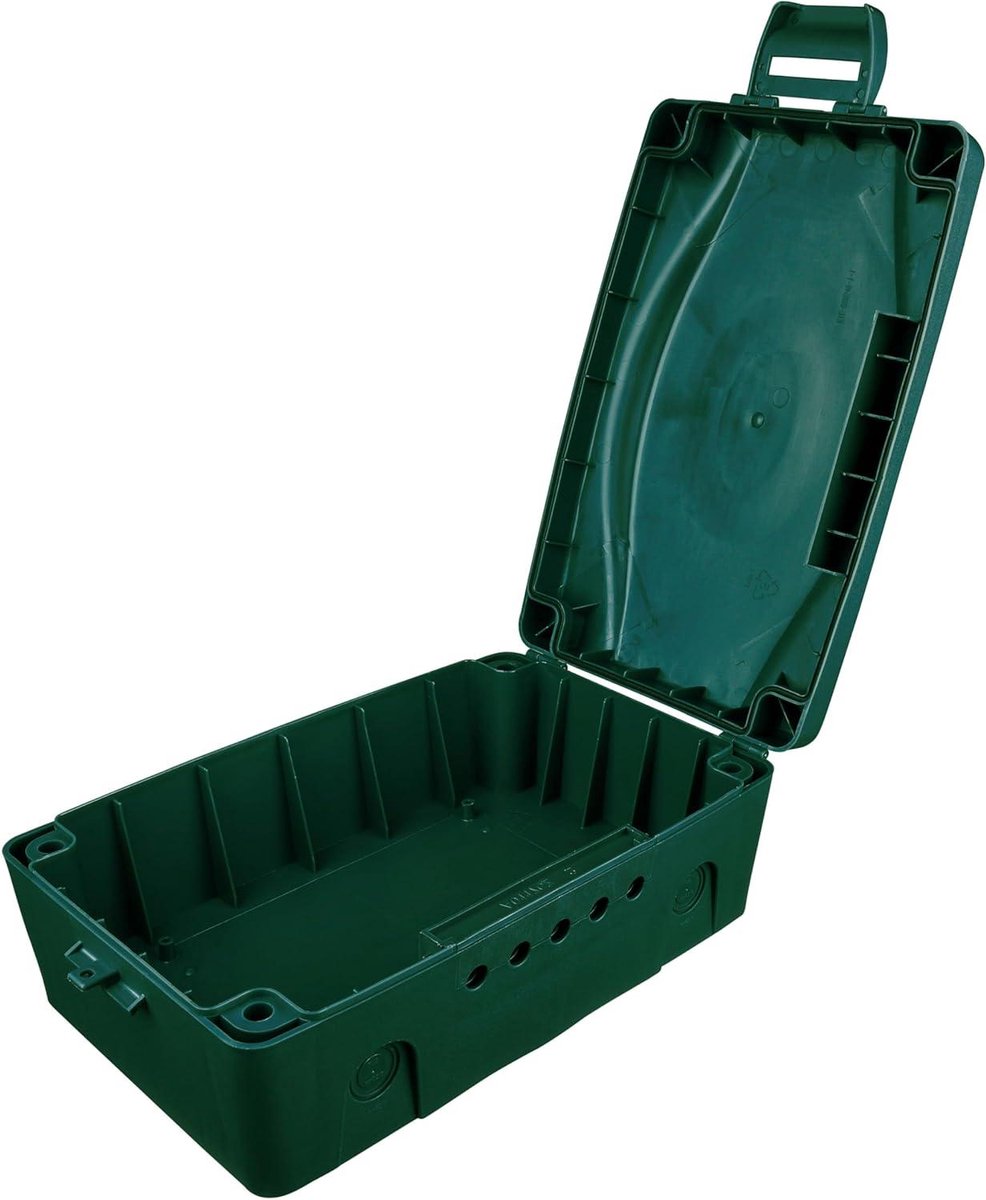 Waterdichte Elektrakast - Buitenstekkerdoos Kast - Tuinieren en Klussen - IP54 Weerbestendig - 345 x 220 x 126.5 mm - Groen