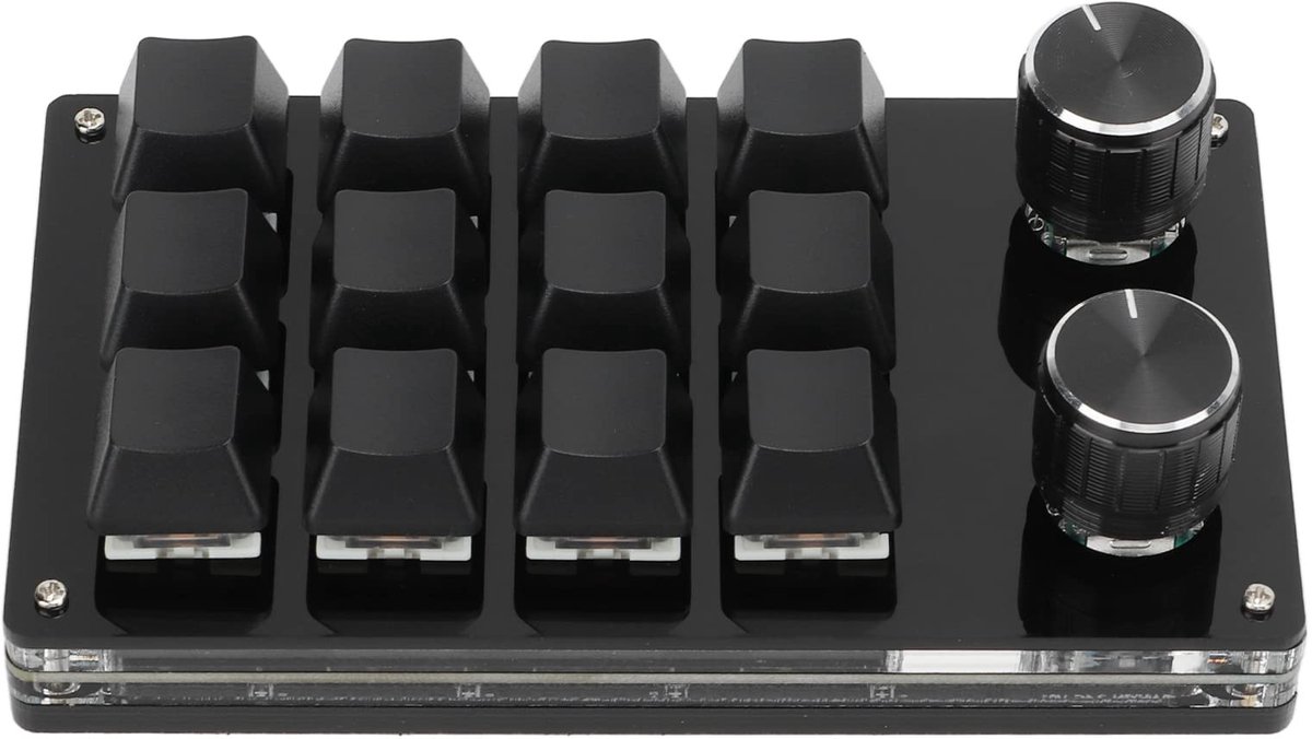 aladdien - Macrotoetsenbord - Gaming toetsenbord - Compact en programmeerbaar - Zwart - Mechanisch toetsenbord - Geschikt voor PC - Mini formaat