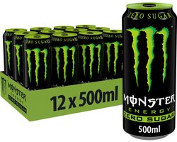 Monster Energy Original Zero Energiedrank - 12 x 500 ml blikjes - Zero Sugar