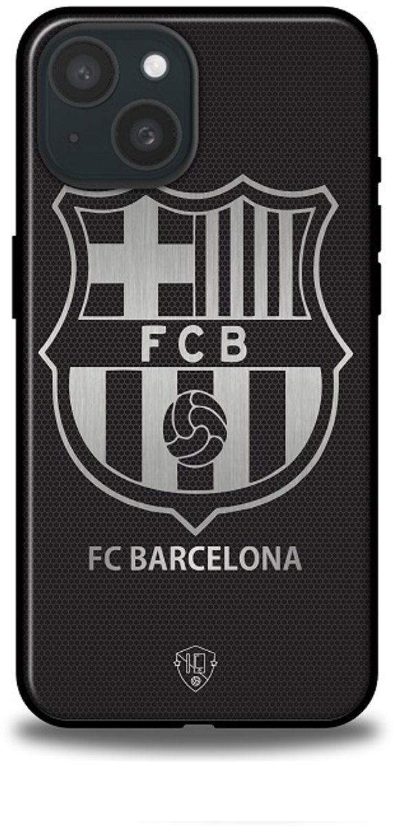 FC Barcelona clublogo telefoonhoesje Apple iPhone 15 backcover softcase zwart