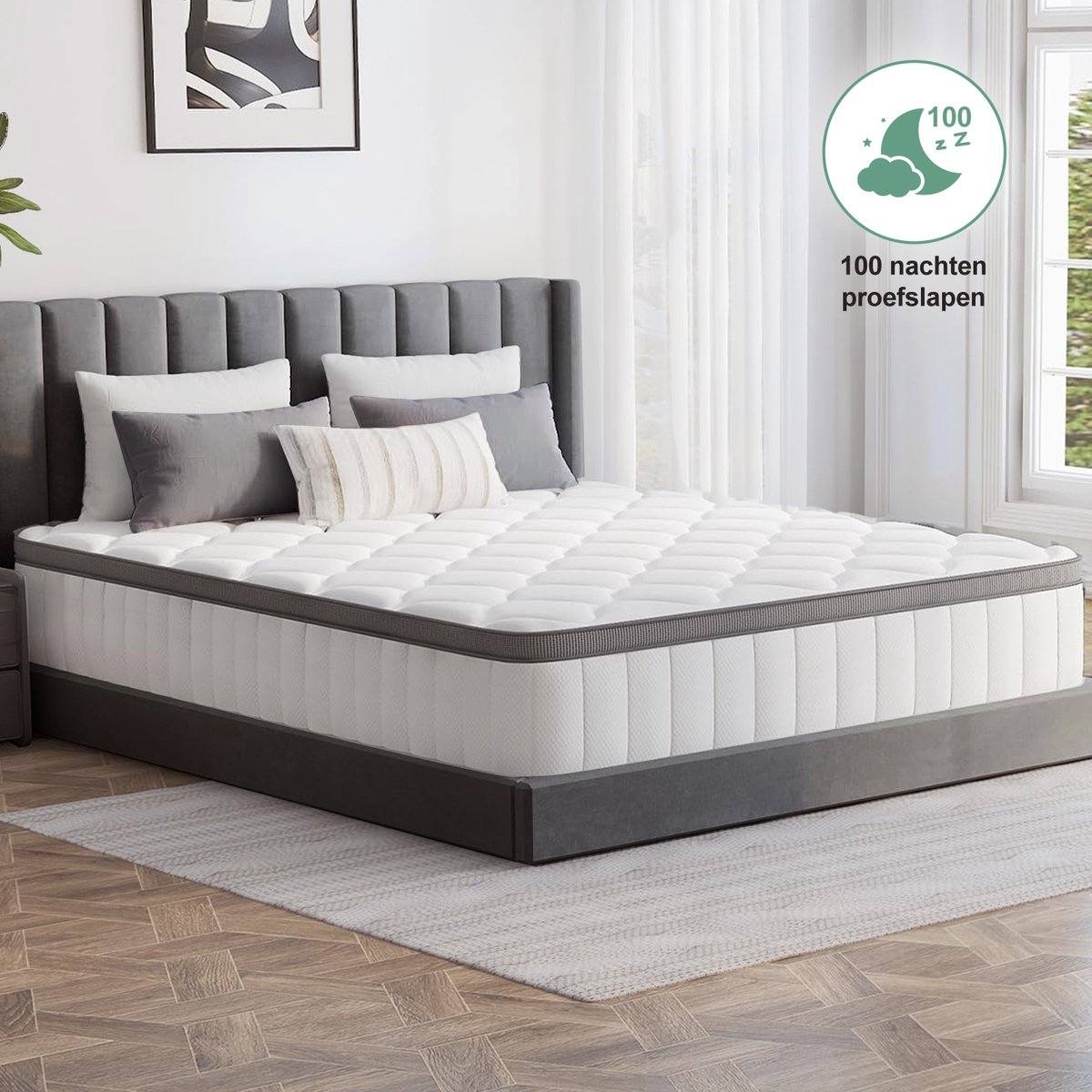Saikefy Matras 140x200 cm - 25cm - Pocketvering Matras - 7-Zones - Orthopedisch - Afritsbaar en wasbaar hoeslaken - Anti-Allergie - Traagschuim - 100 nachten proefslapen — afbeelding 4