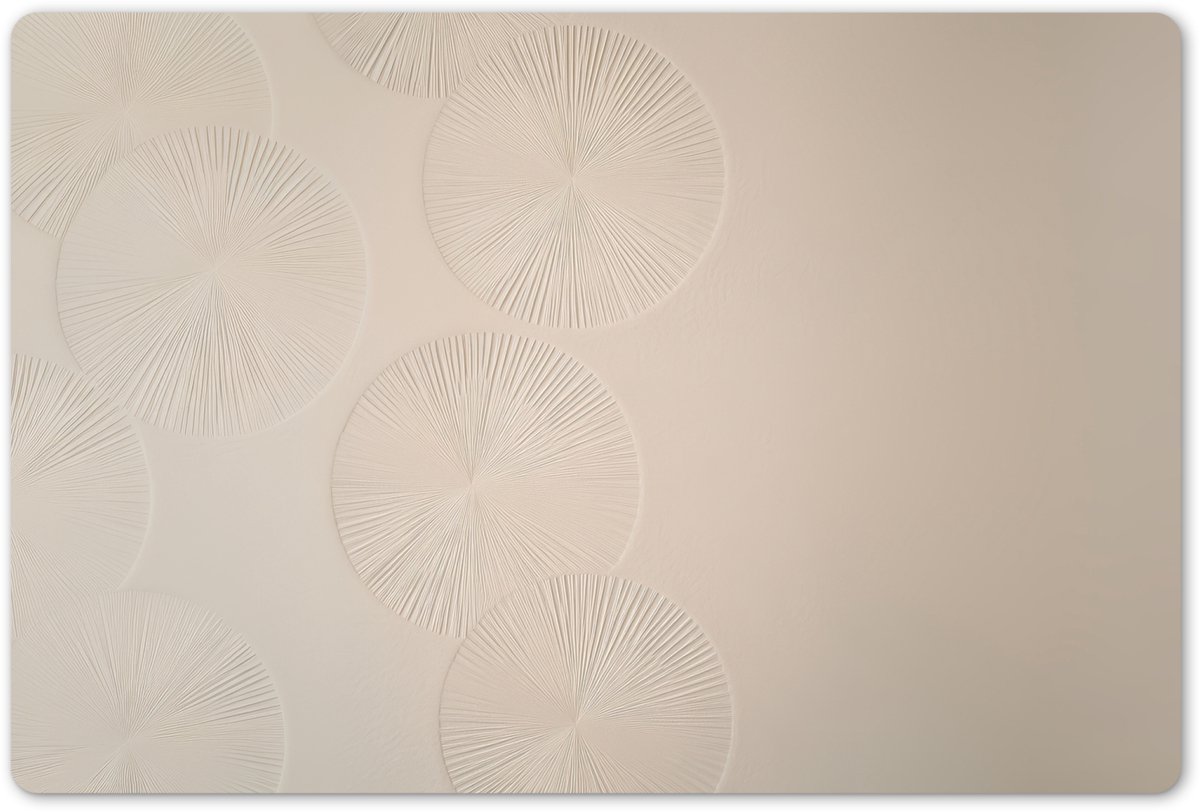 Placemats 45x30 cm - Placemat kunststof - 1 stuk - Japandi - Beige - Modern - Borden onderleggers - Decoratie voor op tafel - Keuken tafeldecoratie accessoires - Vinyl onderlegger - Tafelversiering
