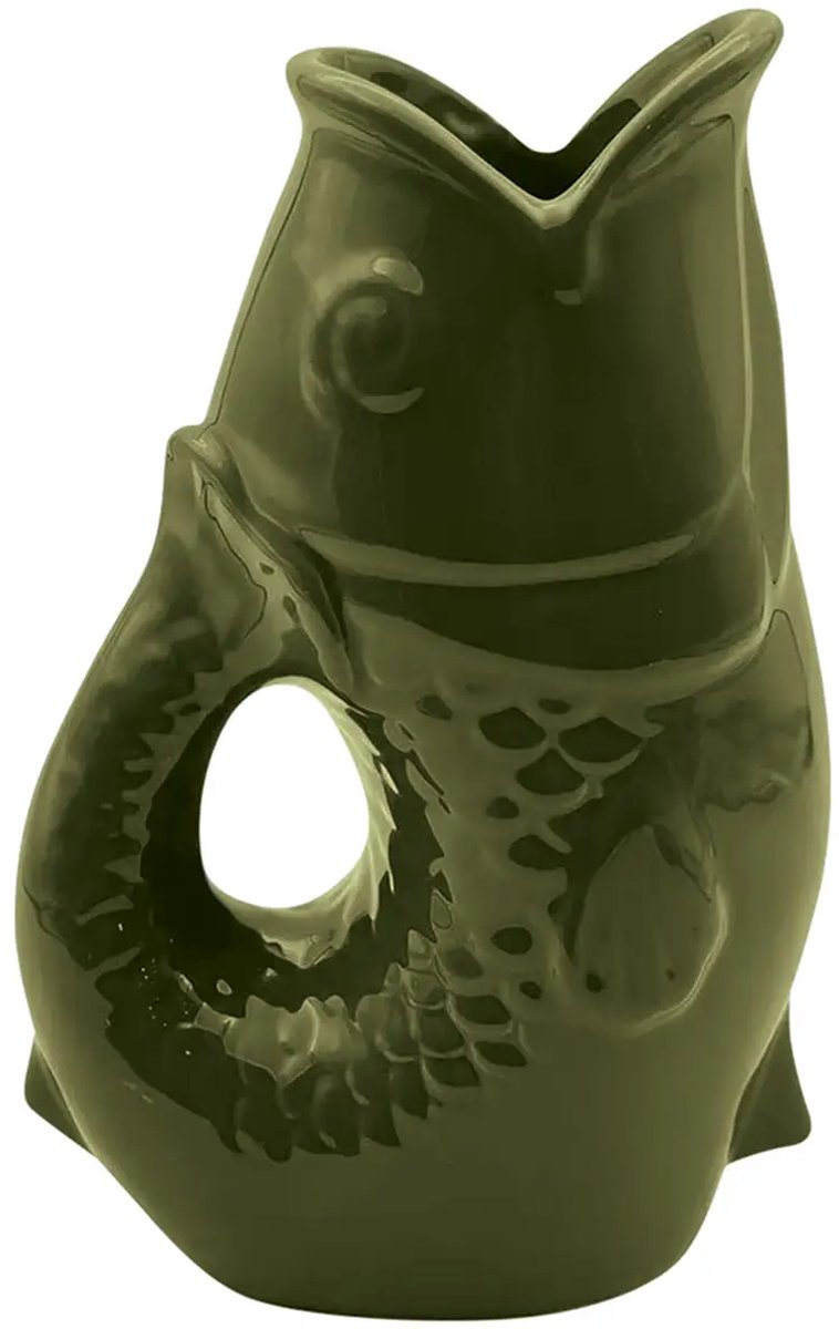 OPJET Vaas 'Vis' - groen Wonen > Woonaccessoires > Decoratieve accessoires > Vazen > Vazen