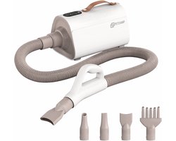 PetChamp Professionele Hondenföhn met 4 Opzetstukken - Waterblazer voor honden - Honden Droger - Stil design - Wit