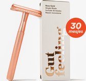 Gutfeeling - Smooth Operator | Met 30 Scheermesjes | Rose Gold Safety Razor Voor Vrouwen - Dames | Scheermesje Voor Lichaam - Venus - Oksels
