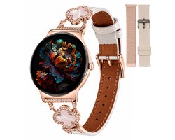Hibousee Smartwatch voor Dames met Bluetooth Bellen, Gezondheid & Fitness Tracker – Stappenteller, Hartslagmeter, Slaapmonitor – iOS & Android - Incl 3 bandjes