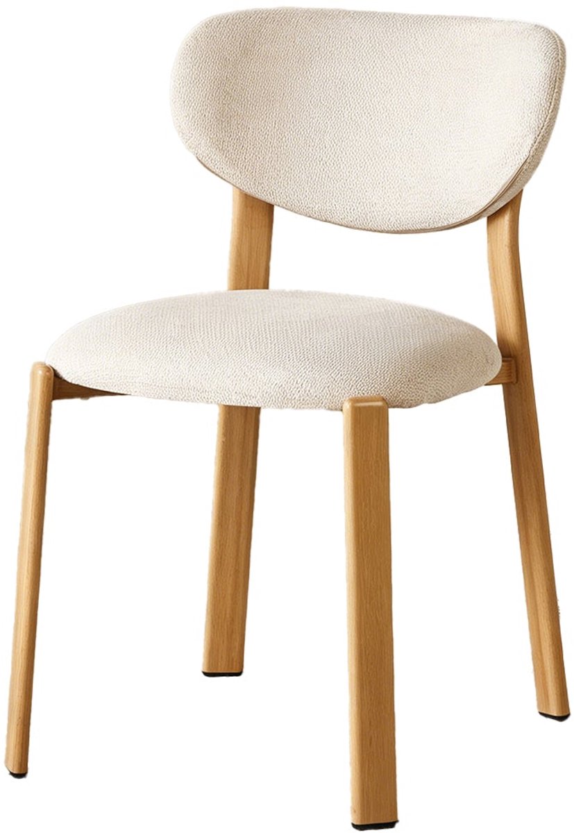 SET DEAL 6 stuks: Eetkamerstoel Japandi Benja beige lichtbruin poten japanse stijl eetstoel zetel