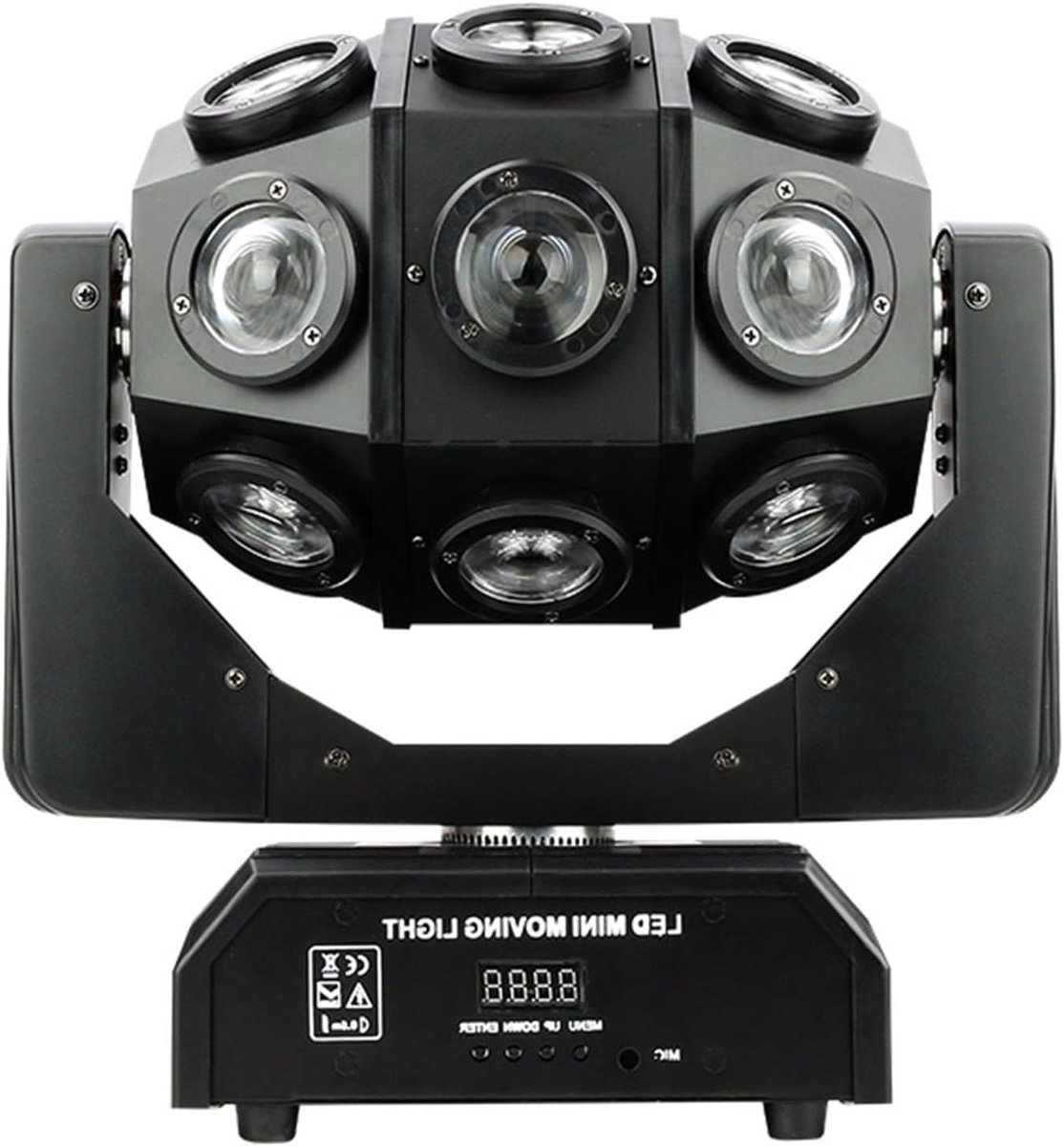 LED Moving Head - Podiumlamp Wervelwind Par - Feestverlichting - RGBW 4in1 LED - 10 cm - Zwart