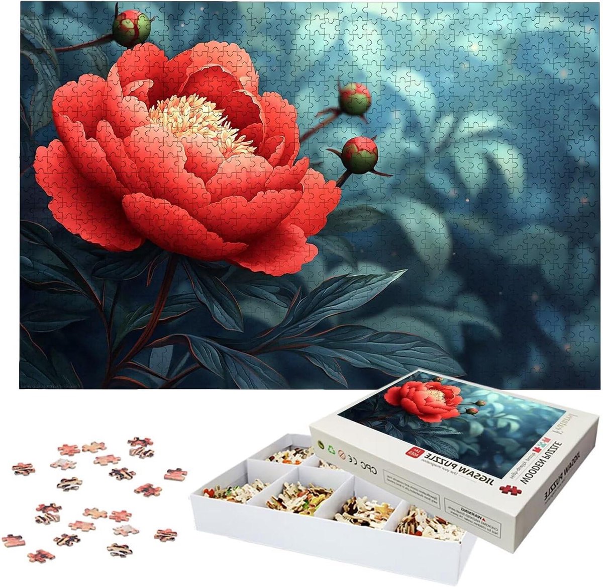 Houten Puzzel - Legpuzzel Volwassenen - Ontspannende Hobby - Lettermarkeringen Achterkant - 122 x 81 cm - Meerkleurig