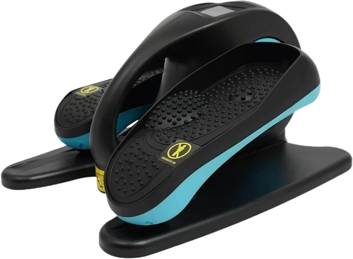 Elektrische Elliptische Trainer - Zitbeentrainer Crosstrainer - Spierontspanning Thuis - Vaste Voetmassage - 10 g - Blauw Zwart