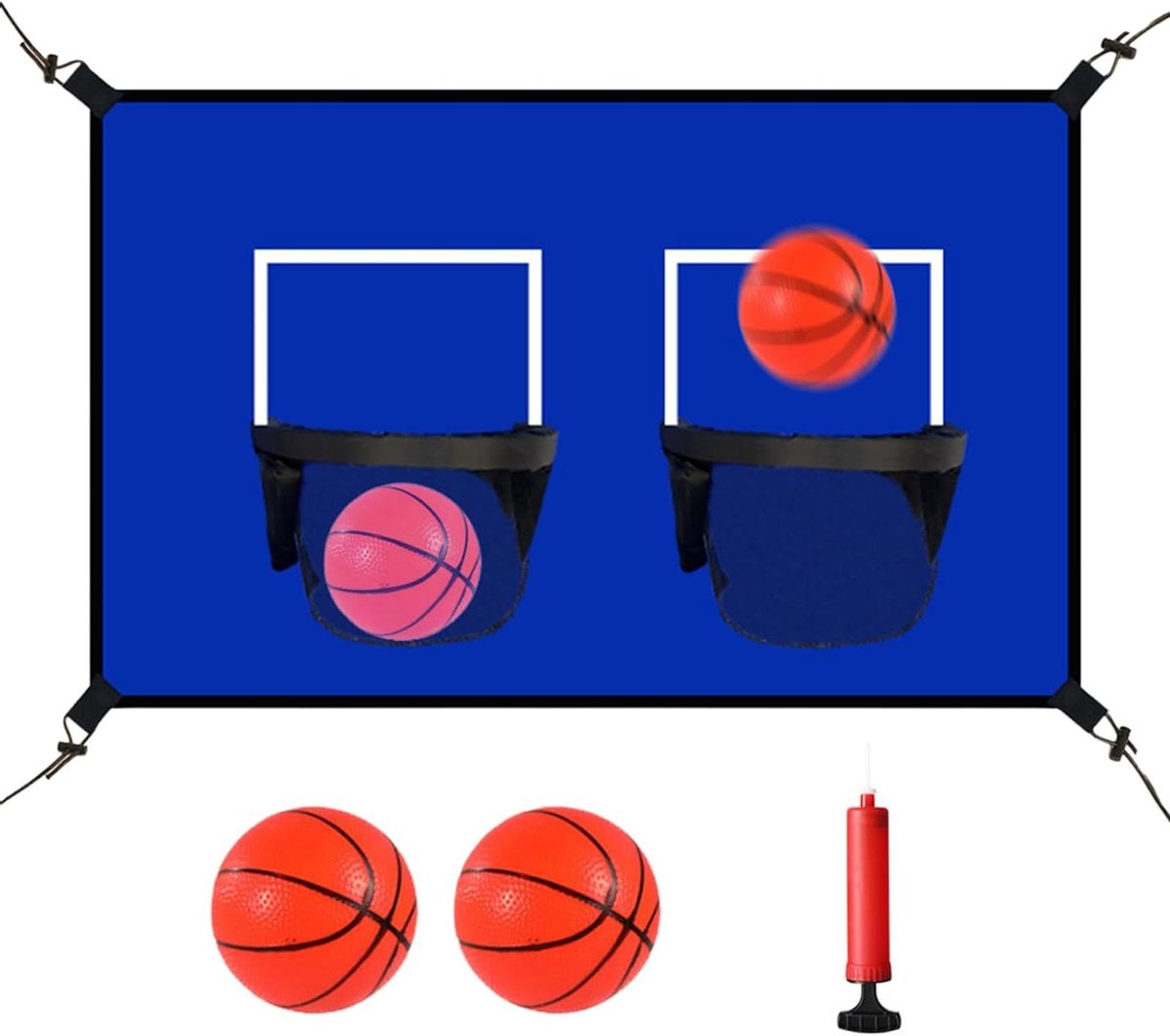 Trampoline Basketbal Set - Buiten Spelen - Actief Spelen - Compleet Met Ballen - 80x65cm - Multikleur