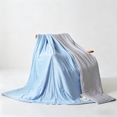 Koeldeken 150 x200 cm - Verkoelend Zomerdekbed - Zelfkoelende deken - Zomerdekbed - Zomerdeken - Wasbaar - voor bed, bank en overal donkergrijs - grijs en blauw