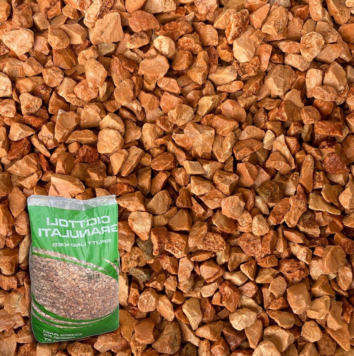 Marmergranulaat Rood - Tuindecoratie Steen - Tuin Aankleden - Natuurlijk Marmer - 25 kg Zak - Rood