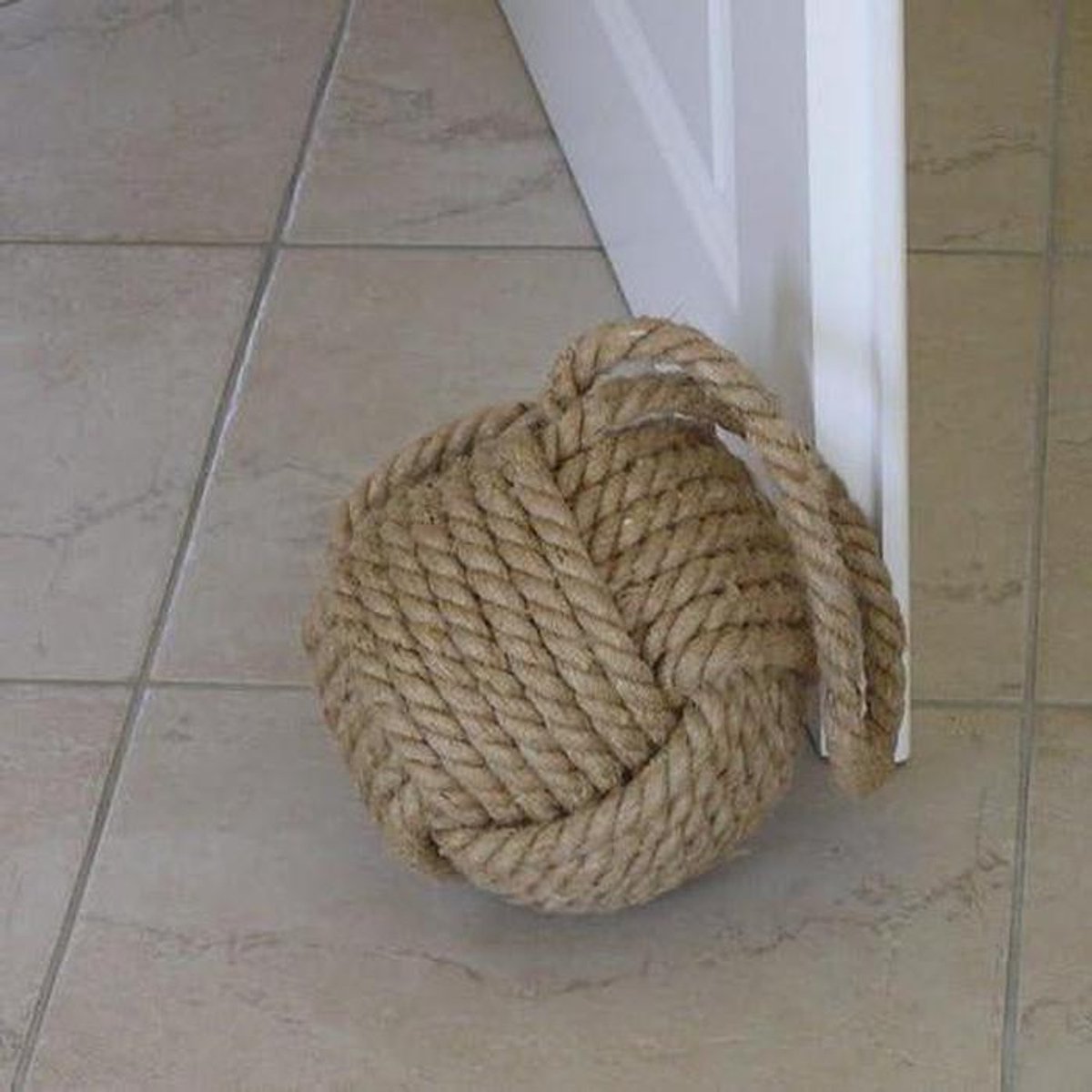 Deurstopper Bal - Touwknoop - Deuren Open Houden - Maritieme Stijl - 60 cm Omtrek - Naturel