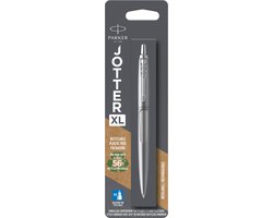 Parker Jotter XL balpen | Monochroom roestvrij staal | Medium punt | Blauwe inkt
