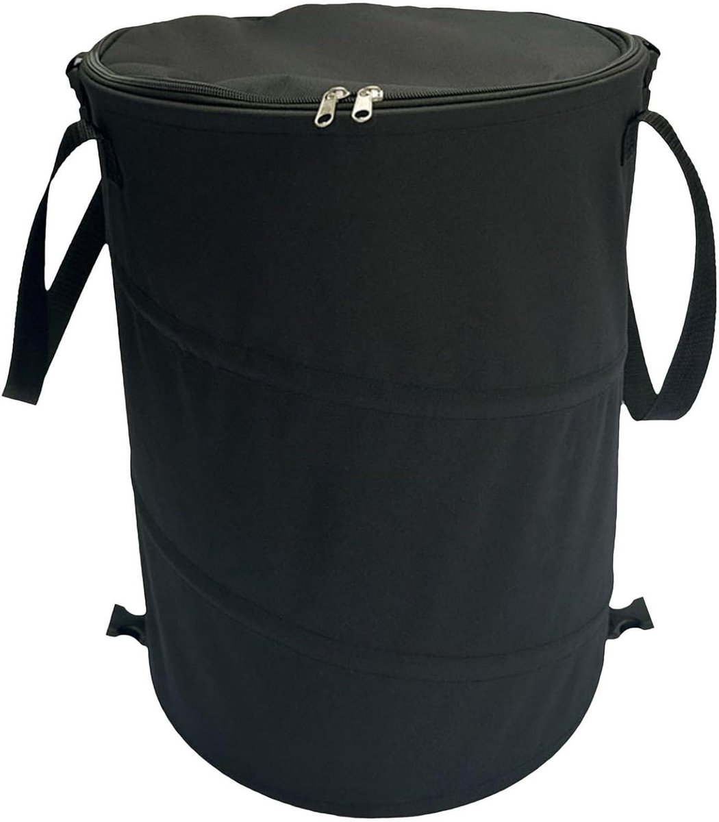 Opvouwbare Vuilnisbak - Kampeer Afvalbak - Afval Verzamelen - Met Ritsluiting - 37 Liter - Zwart