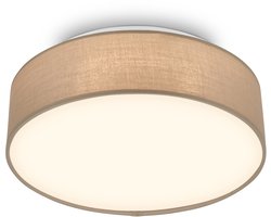 BRILONER Duck - Plafonnier LED avec abat-jour en tissu - lumière blanc chaud - éclairage salon - 16W - Ø30 - taupe